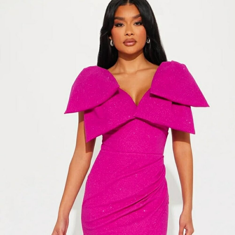 NWT Gorgeous Unique Glitter Maxi Dress, size S